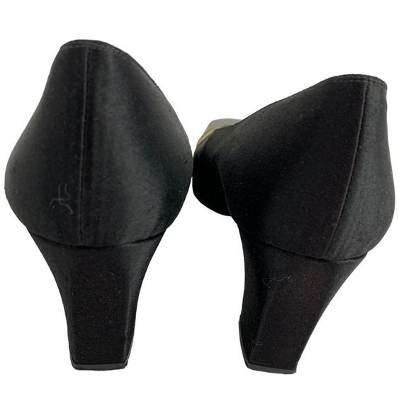 Givenchy 7.5 B Italy Vintage Square Toe Block Heel Shoes Pumps Metallic 6217 - Picture 8 of 11